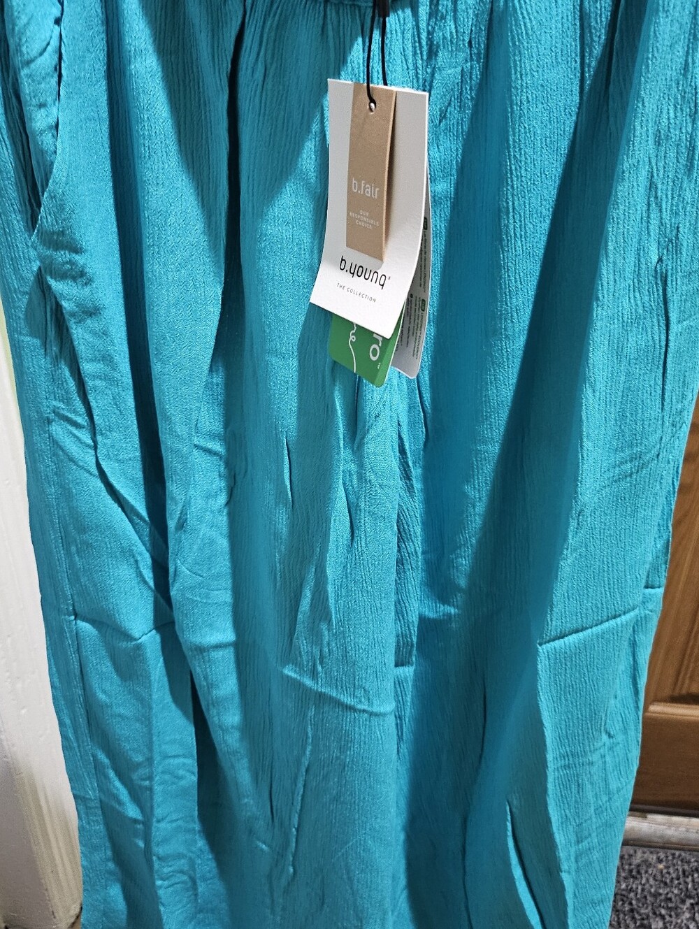 b.young Teal Maxi Skirt with Elastic Waist